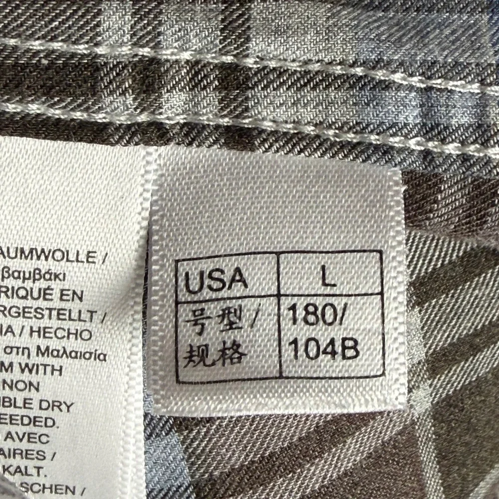 Brooks Brothers Brushed Cotton Button Shirt Mens L Blue Brown Plaid Regent Fit